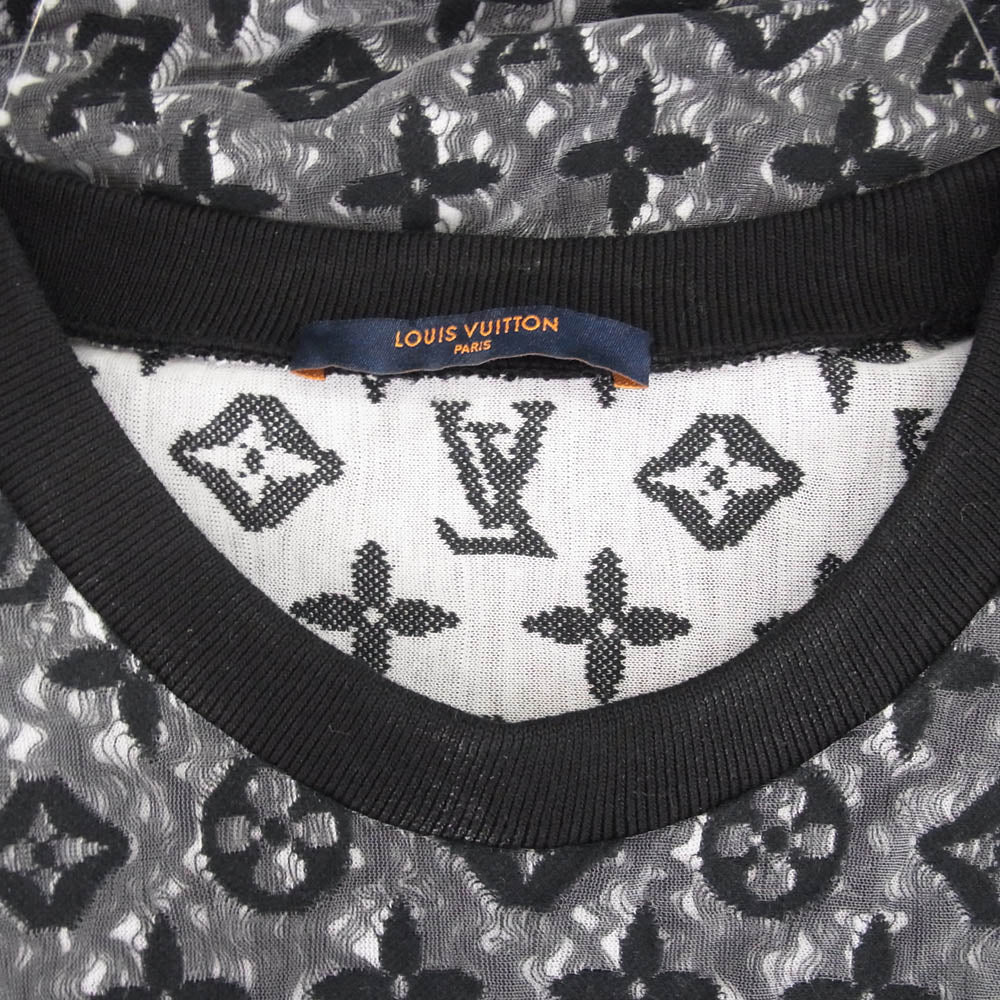 LOUIS VUITTON ルイ・ヴィトン 22SS RM222 NK9 HNY72W モノグラム シースルー Tシャツ 半袖カットソー ダークグレー系 M【中古】