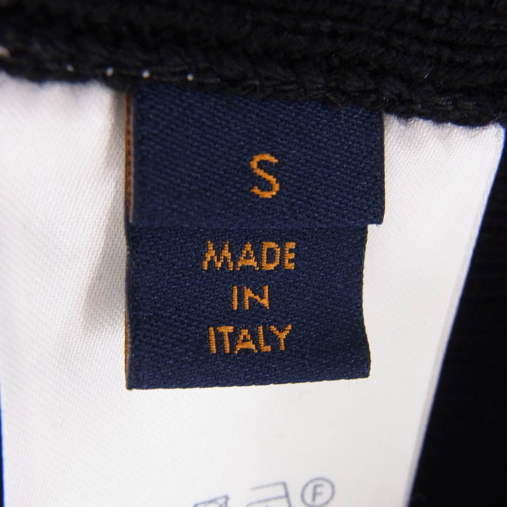 LOUIS VUITTON ルイ・ヴィトン RM201G GVD HIN42W MIX NYLON NEEDLE PUNCH ZIPPED ナイロン切替 ニット ジップアップパーカー フーディ ブラック系 S【中古】