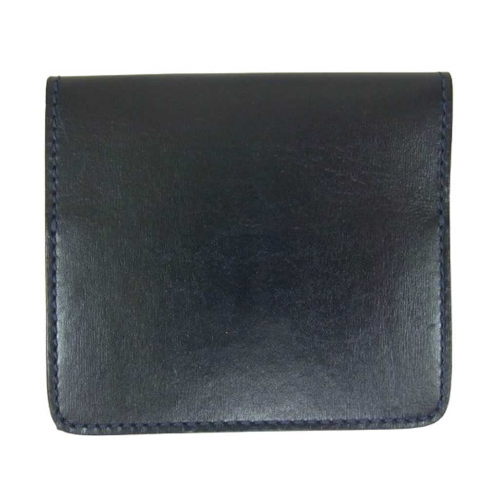 WILDSWANS ワイルドスワンズ 王冠ロゴ SADDLE PULL UP MORRIS サドルプルアップ モーリス クリスペルカーフ マネークリップ 札入れ 財布 ネイビー系【中古】