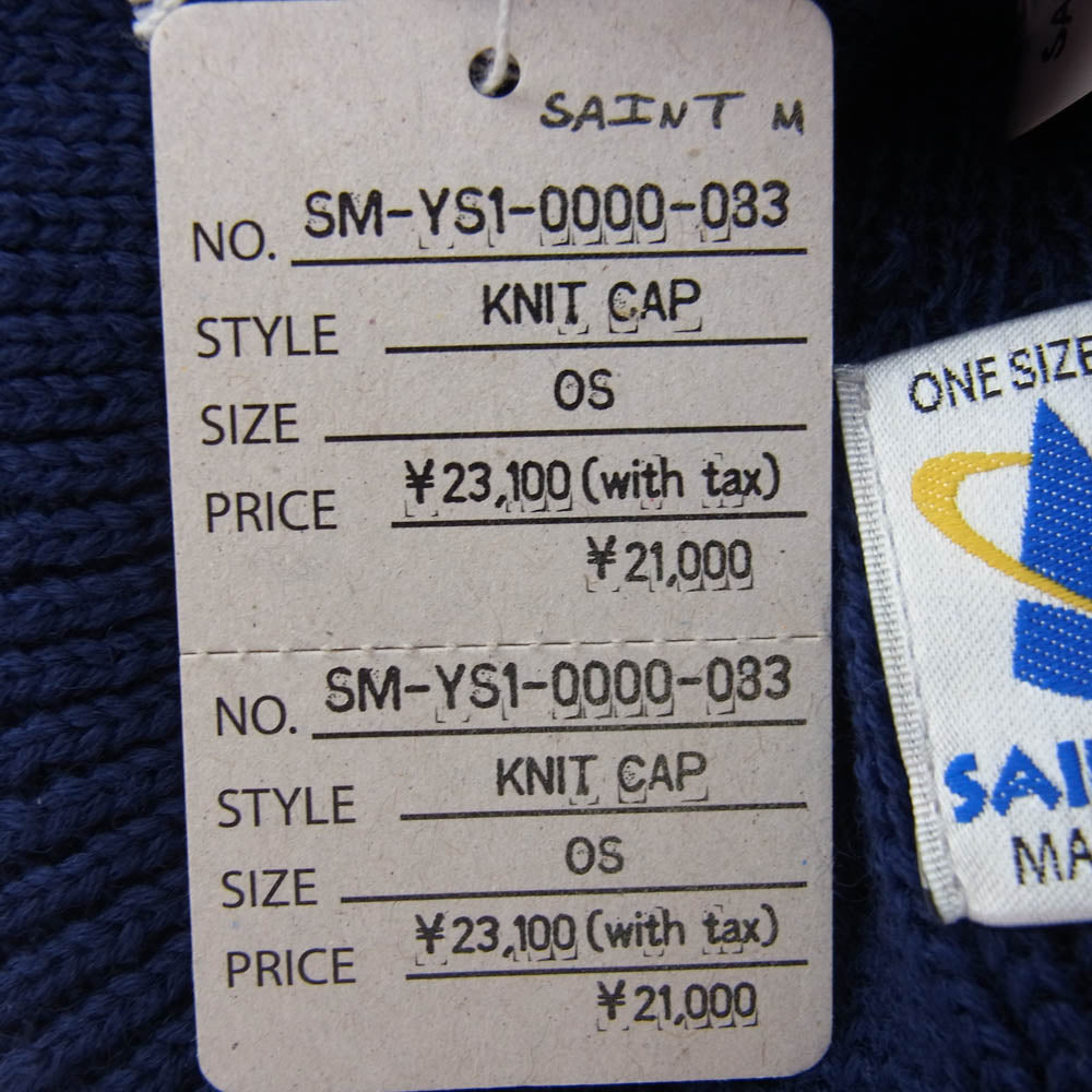 SAINT MICHAEL セントマイケル SM-YS1-0000-083 KNIT CAP / SAINT ロゴ ニットキャップ ビーニー ネイビー系 OS【極上美品】【中古】