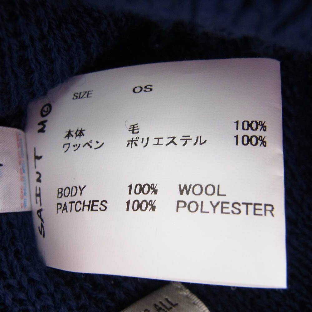 SAINT MICHAEL セントマイケル SM-YS1-0000-083 KNIT CAP / SAINT ロゴ ニットキャップ ビーニー ネイビー系 OS【極上美品】【中古】