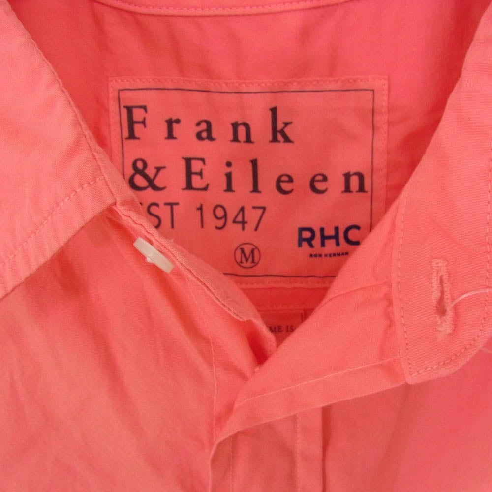 Ron Herman ロンハーマン 2920700318 RHC Frank & Eileen フランクアンドアイリーン ガーメントダイ レギュラーカラー 半袖 シャツ ピンク系 M【中古】