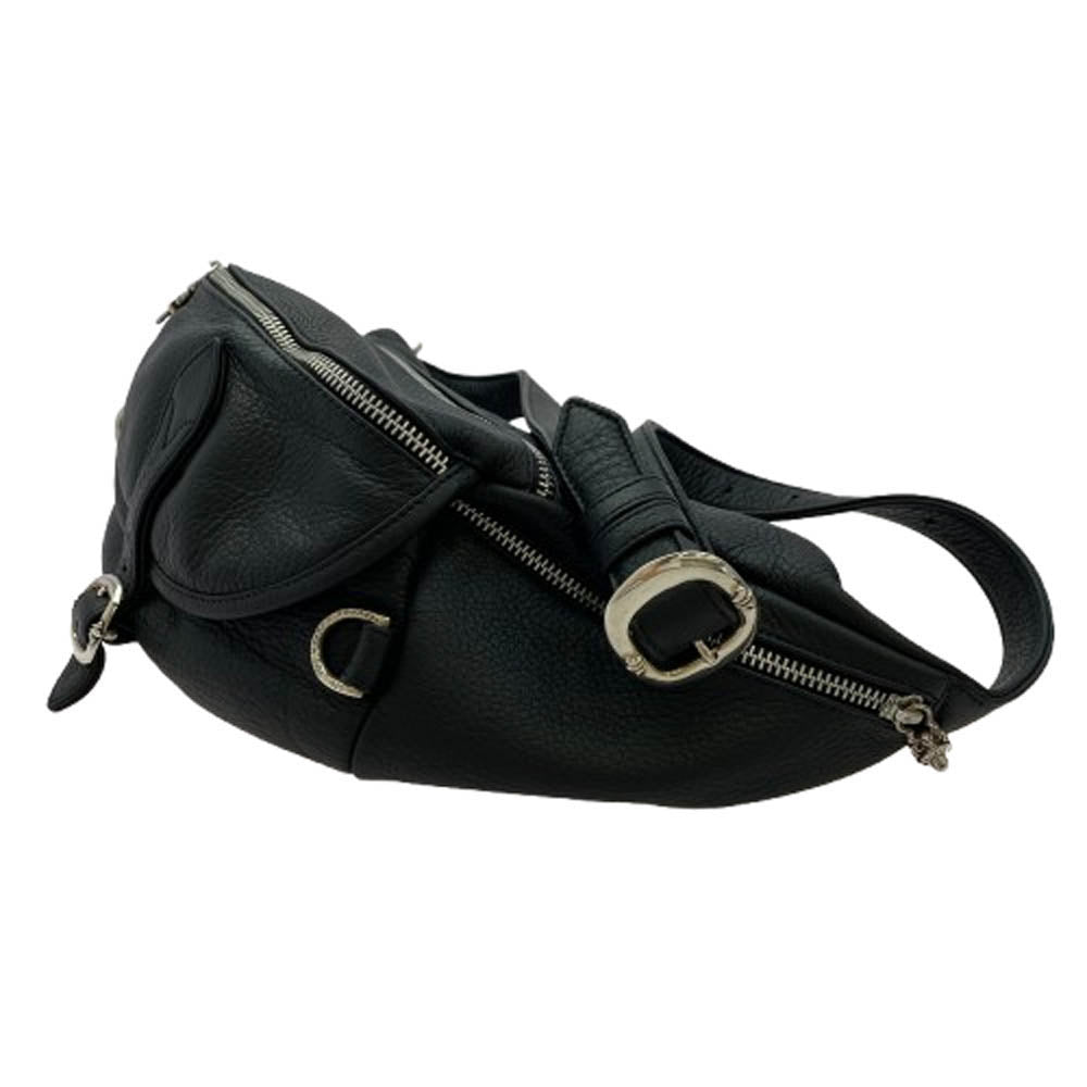CHROME HEARTS クロムハーツ（原本有） #1 SNAT PACK スナットパック ラージ スリンガーベルト ダガージップ レザー ショルダーバッグ ウエストバッグ ブラック系【中古】