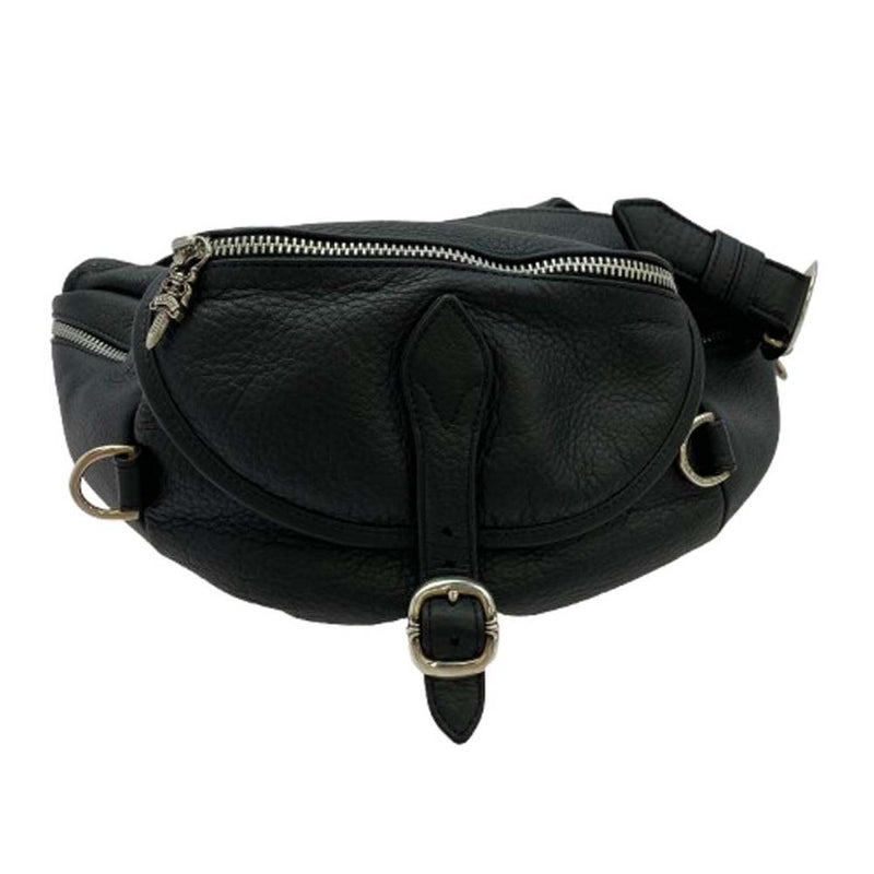 CHROME HEARTS クロムハーツ（原本有） #1 SNAT PACK スナットパック ラージ スリンガーベルト ダガージップ レザー ショルダーバッグ ウエストバッグ ブラック系【中古】
