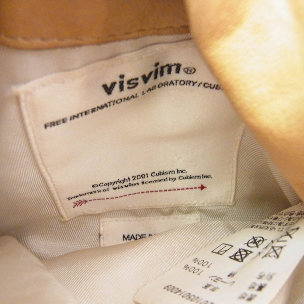 VISVIM ビズビム 0120105014009 F.I.L. EXCLUSIVE IRIS JKT IT (FR VEG.L) アイリス レザージャケット ベージュ系【中古】
