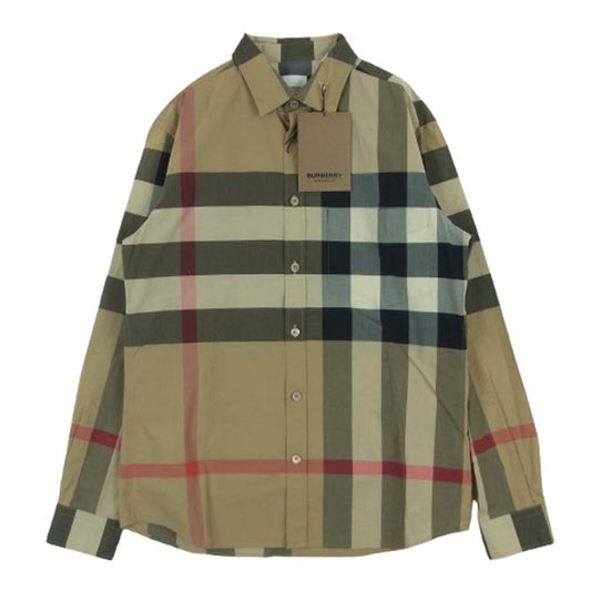 BURBERRY バーバリー 8010213 HECK SHIRTS ノバチェック レギュラーカラー 長袖 シャツ タイ製 ライトブラウン系 M【中古】