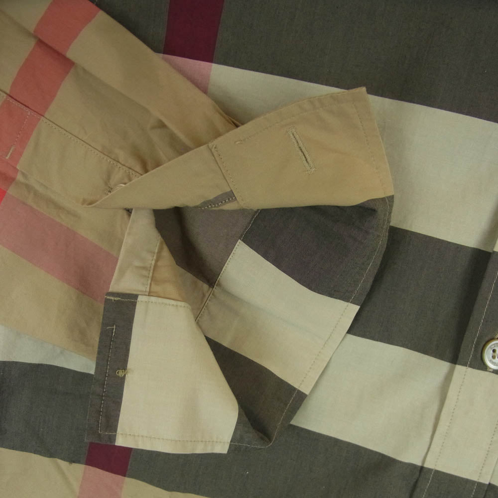 BURBERRY バーバリー 8010213 HECK SHIRTS ノバチェック レギュラーカラー 長袖 シャツ タイ製 ライトブラウン系 M【中古】