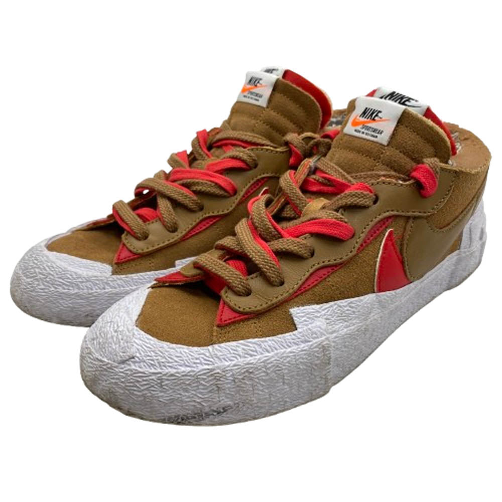 NIKE ナイキ DD1877-200 × SACAI BLAZER LOW BRITISH TAN サカイ ブレーザー ブリティッシュ タン ローカットスニーカー ブラウン系 27cm【中古】