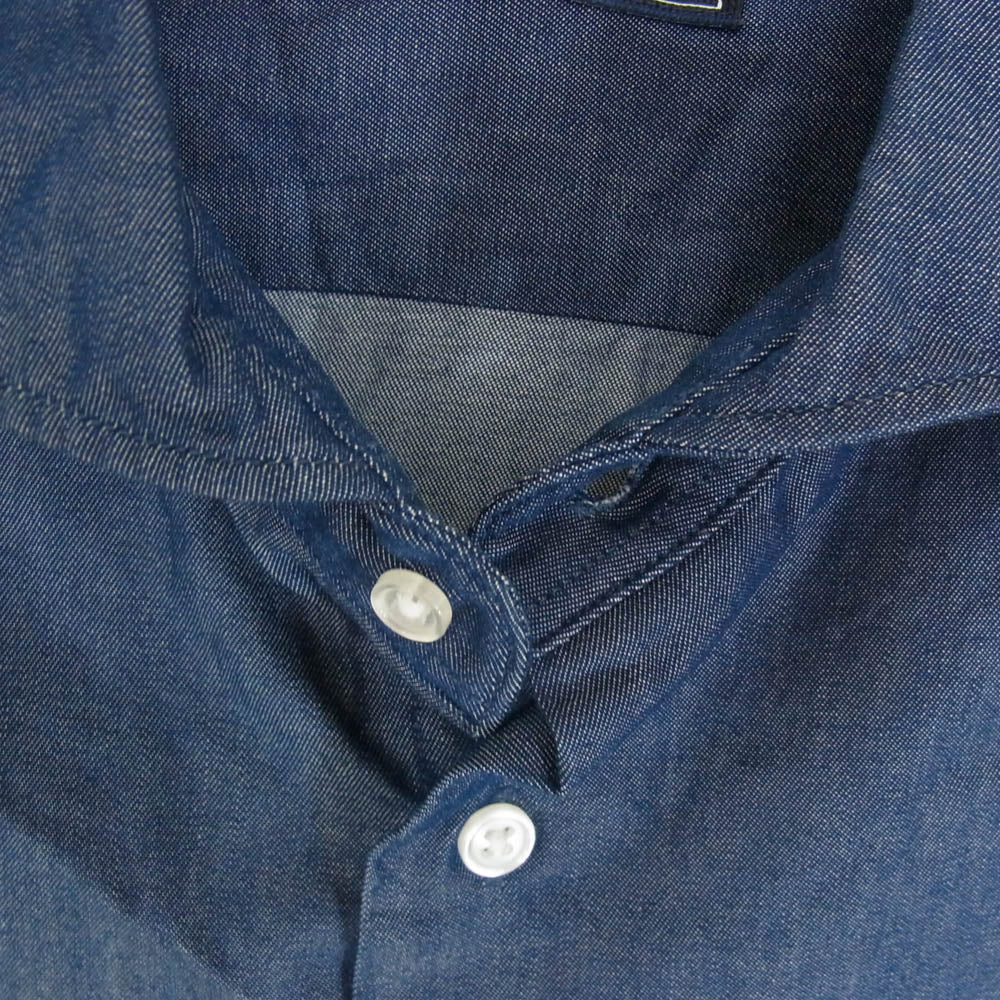 ビーミングバイビームス 91-11-0006-380 デニム カッタウェイカラー 長袖 シャツ インディゴブルー系 L【中古】