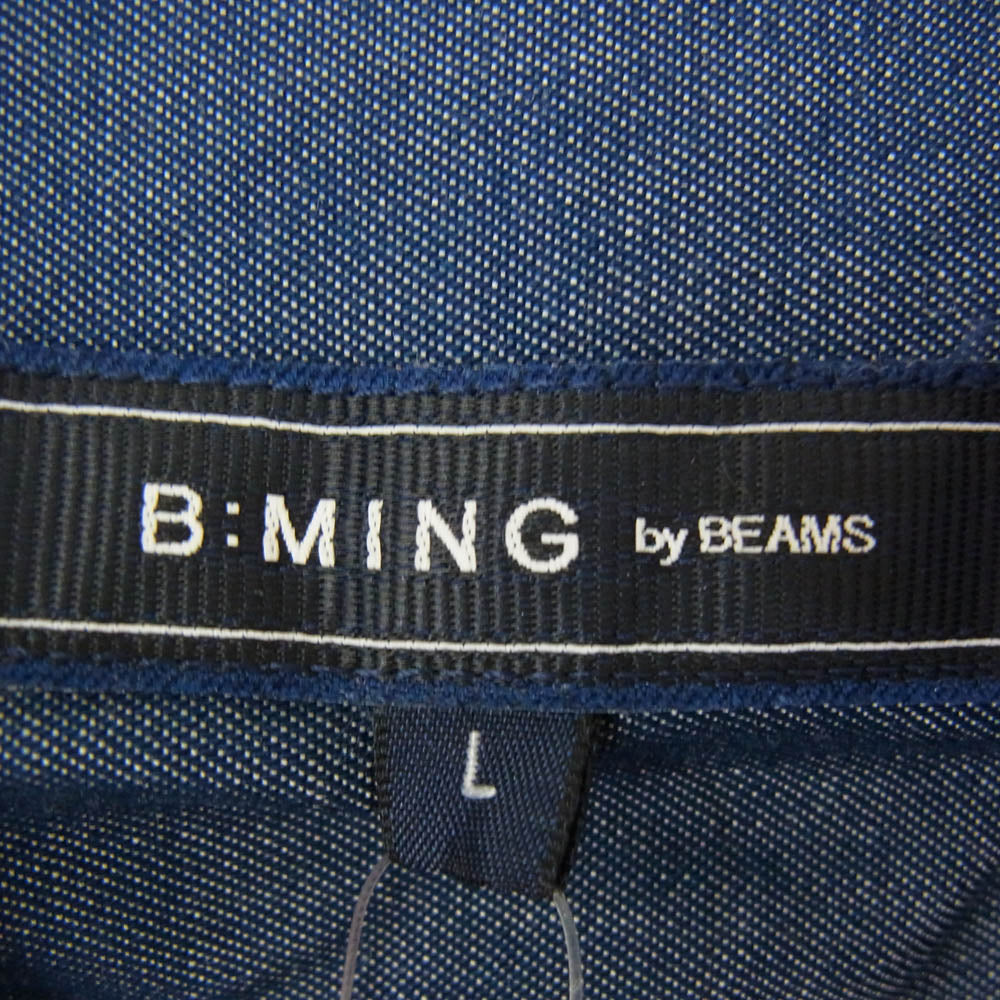 ビーミングバイビームス 91-11-0006-380 デニム カッタウェイカラー 長袖 シャツ インディゴブルー系 L【中古】