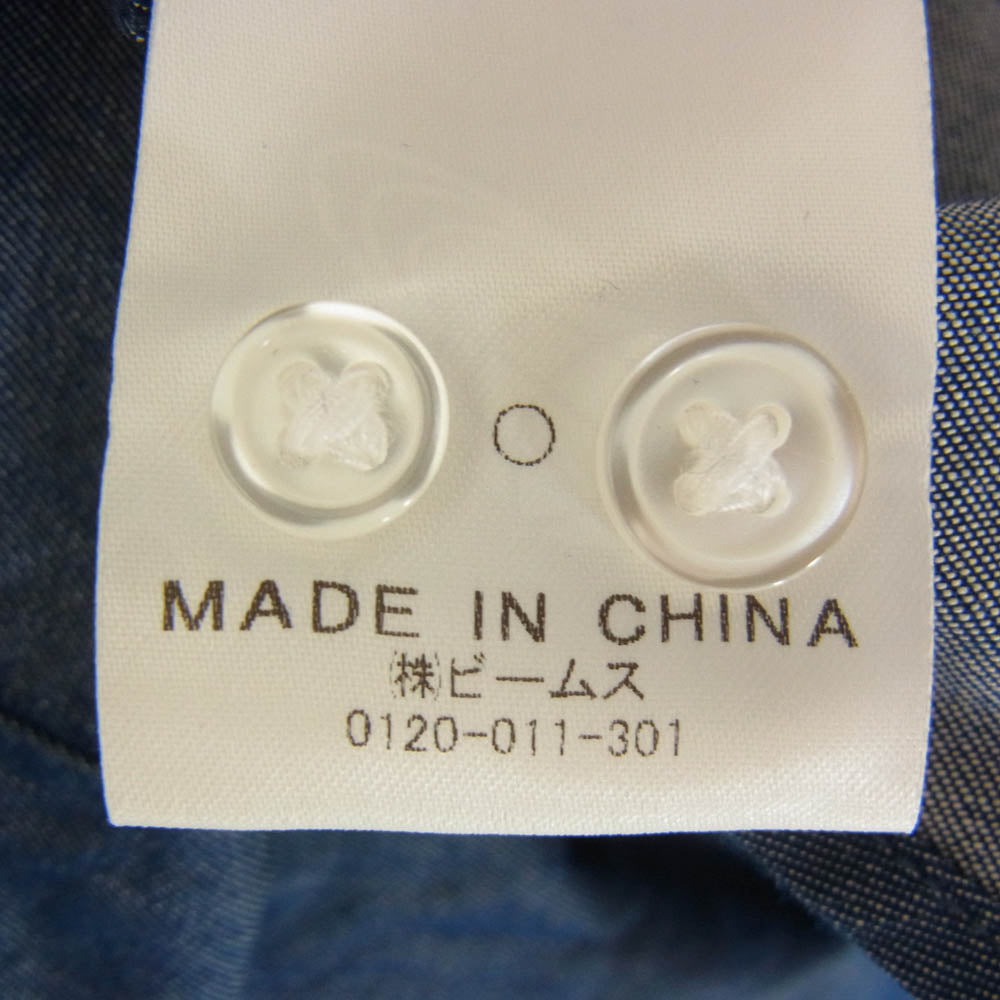 ビーミングバイビームス 91-11-0006-380 デニム カッタウェイカラー 長袖 シャツ インディゴブルー系 L【中古】