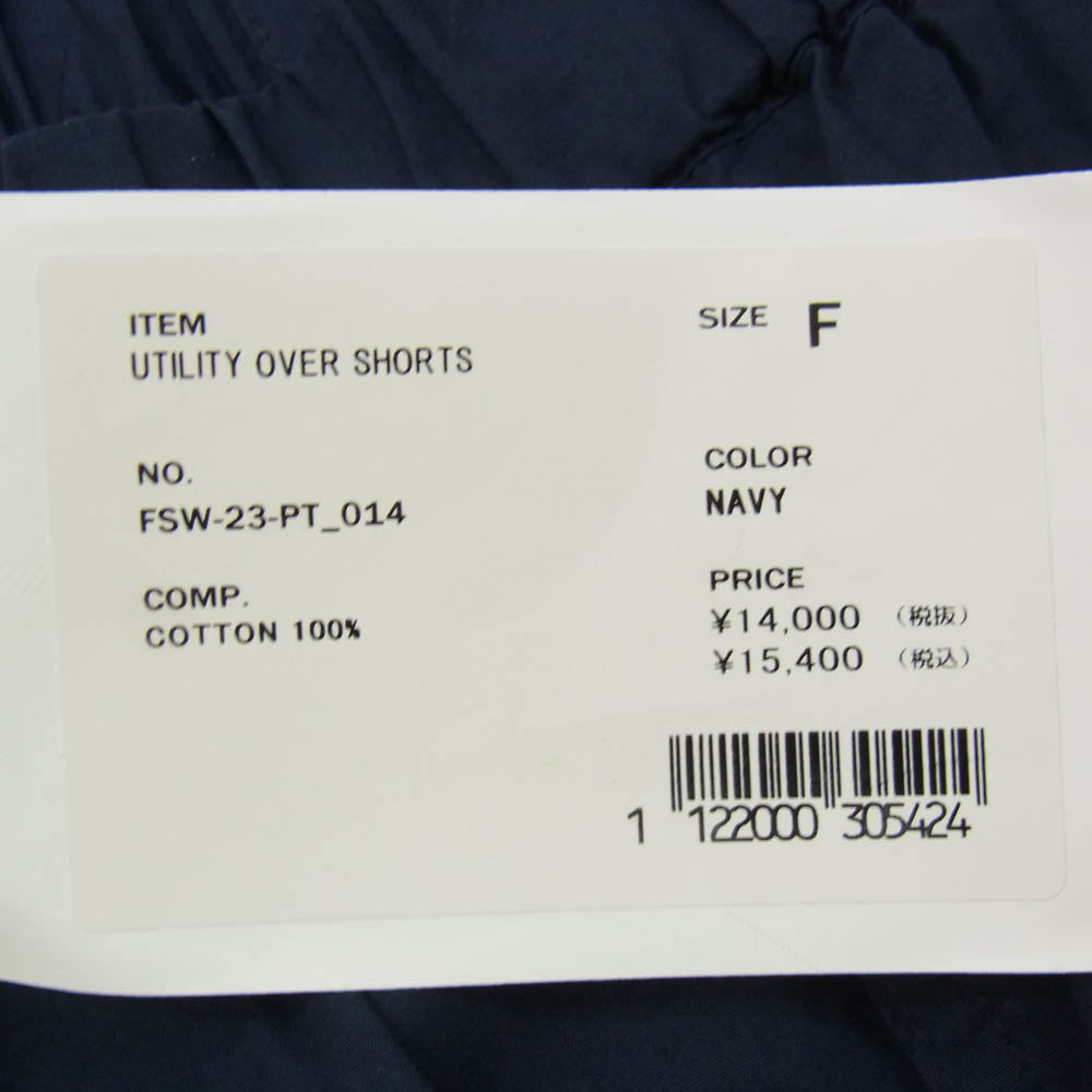 FreshService フレッシュサービス FSW-23-PT-014 UTILITY OVER SHORTS ユーティリティ オーバー コットン ショートパンツ ショーツ ハーフパンツ ネイビー系 F【中古】