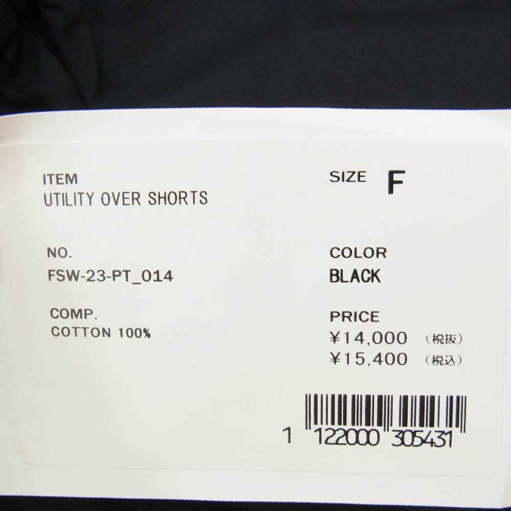 FreshService フレッシュサービス FSW-23-PT-014 UTILITY OVER SHORTS ユーティリティ オーバー コットン ショートパンツ ショーツ ハーフパンツ ブラック系 F【中古】