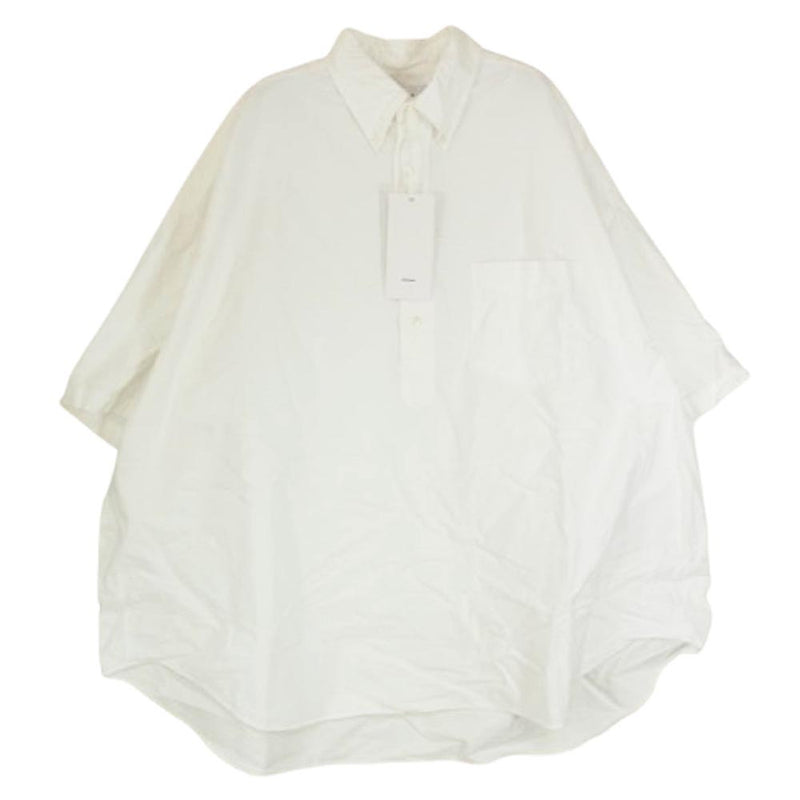 GRAPHPAPER グラフペーパー GM231-50235B Oxford OVERSIZED BD PULLOVER SHIRT オックスフォード オーバーサイズド ボタンダウン プルオーバー 半袖シャツ ホワイト系 F【美品】【中古】