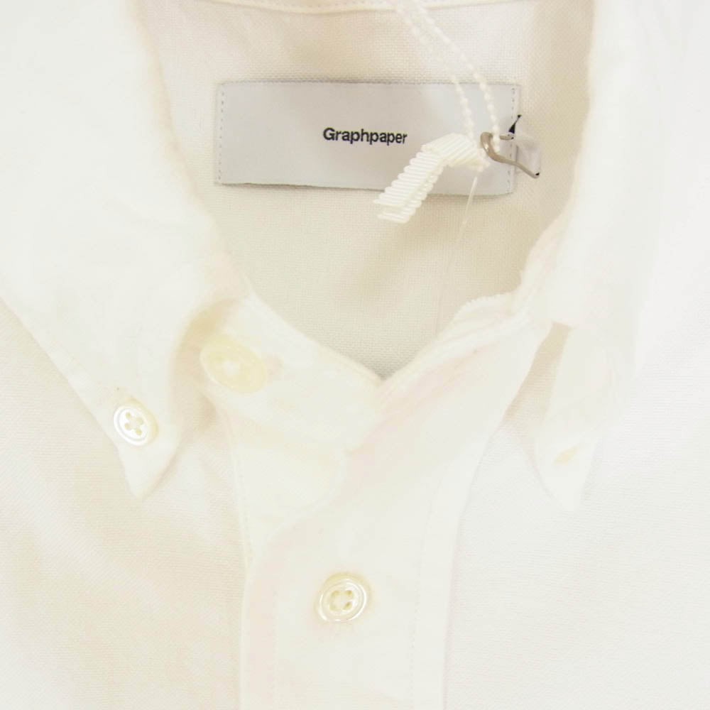 GRAPHPAPER グラフペーパー GM231-50235B Oxford OVERSIZED BD PULLOVER SHIRT オックスフォード オーバーサイズド ボタンダウン プルオーバー 半袖シャツ ホワイト系 F【美品】【中古】