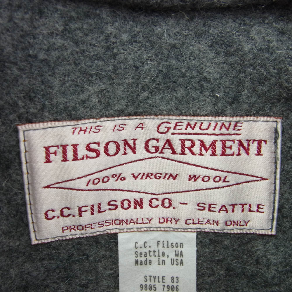 FILSON フィルソン 90s 98年製 DOUBLE MACKINAW CRUISER ダブルマッキーノ クルーザー ジャケット グレー系 40【中古】