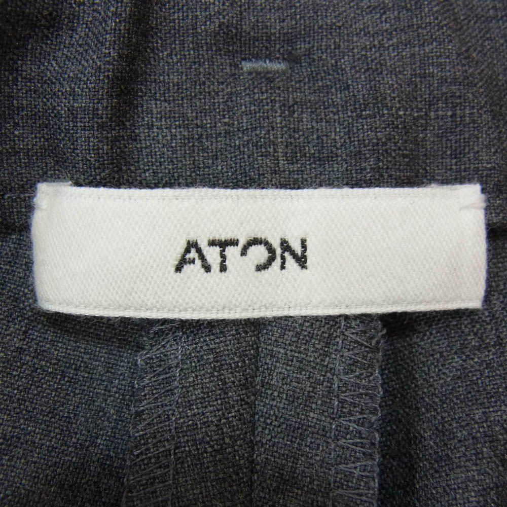 ATON エイトン PRAGGM0700 WOOL TROPICAL TAPERED EASY PANTS ウールトロピカル テーパード イージーパンツ グレー系 48【極上美品】【中古】