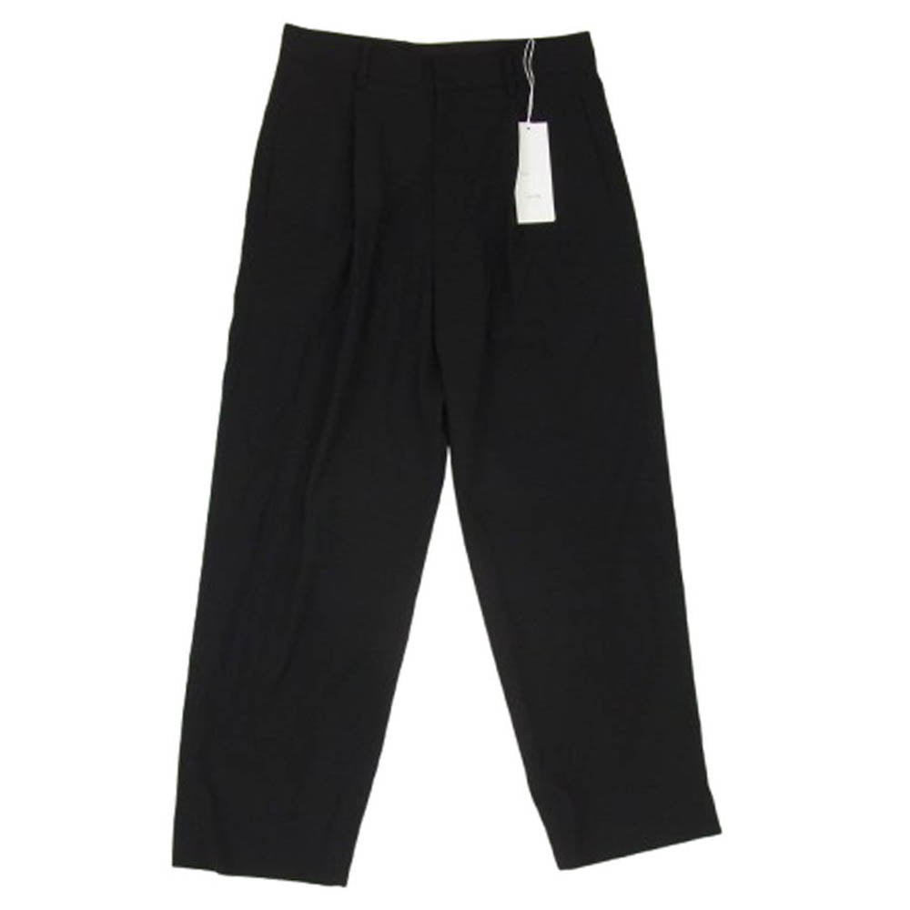 ATON エイトン 25SS PRAGGM0203 HIGH TWIST WOOL WIDE PANTS ハイツイストウール ワイドパンツ ブラック系 02【極上美品】【中古】