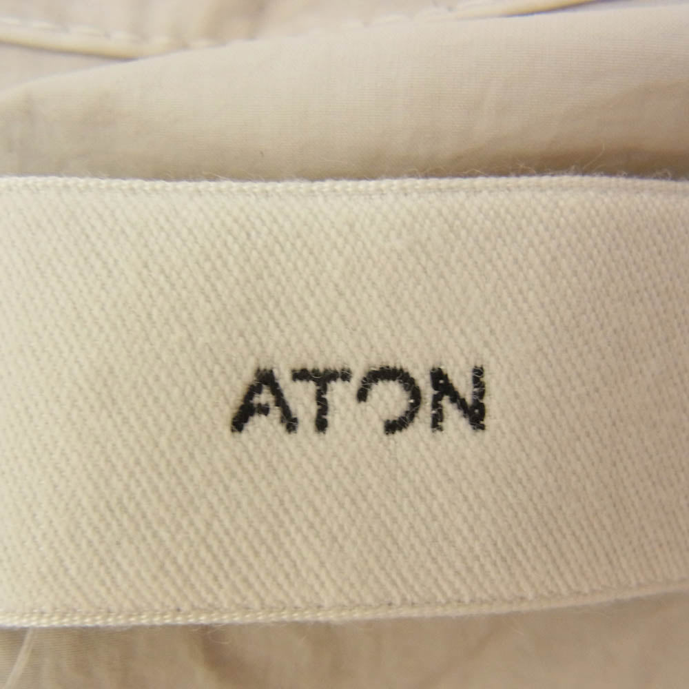 ATON エイトン 25SS CMAGGM0200 TRAVEL NYLON PACKABLE COAT トラベルナイロン パッカブル コート オフホワイト系 06【極上美品】【中古】