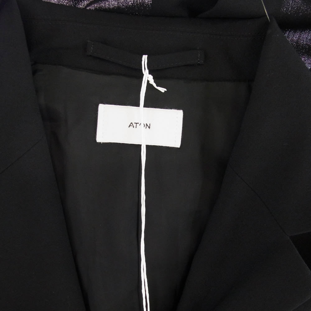 ATON エイトン 25SS JKAGGM0203 HIGH TWIST WOOL TAILORED JACKET ハイツイストウール 2B テーラードジャケット ブラック系 02【極上美品】【中古】