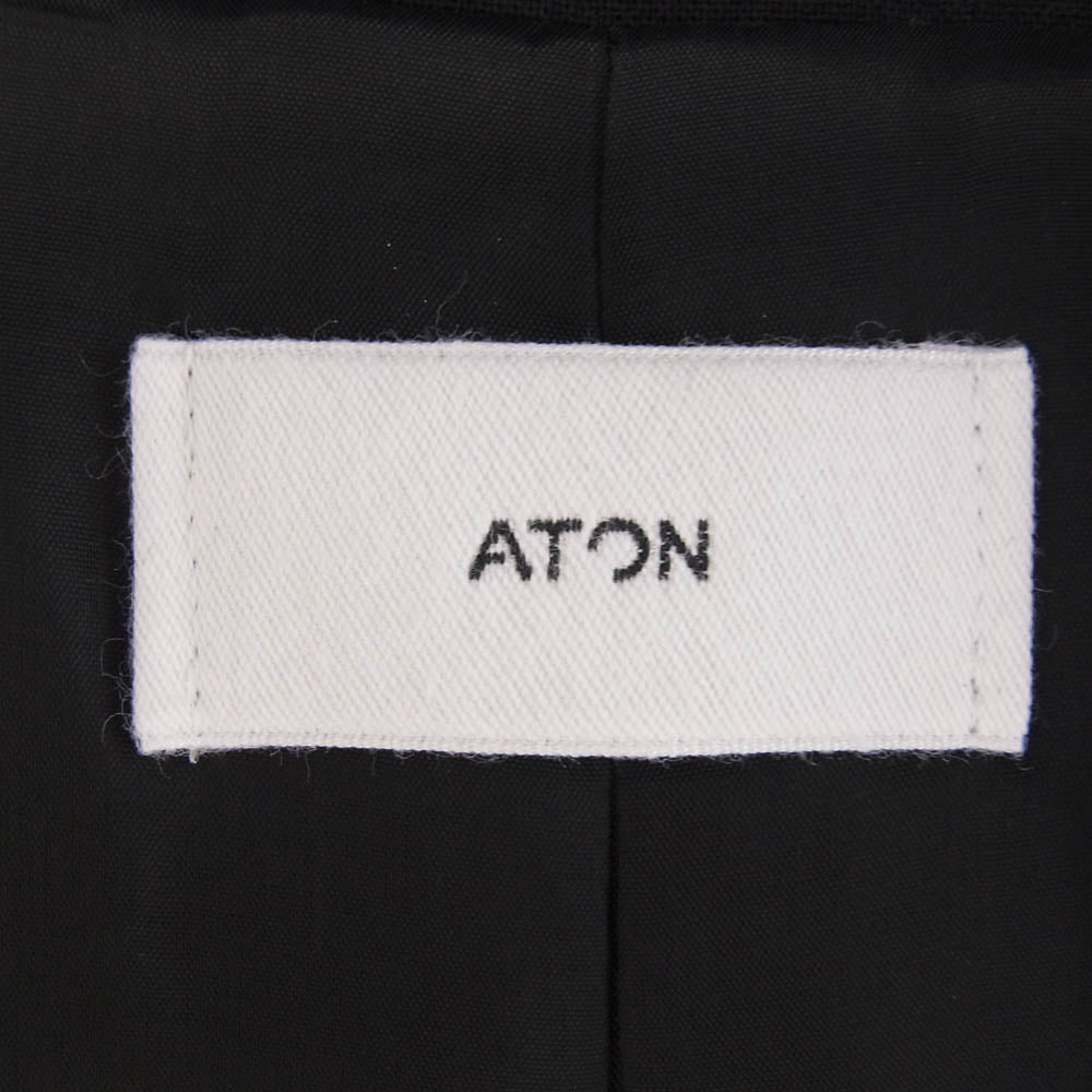 ATON エイトン 25SS JKAGGM0203 HIGH TWIST WOOL TAILORED JACKET ハイツイストウール 2B テーラードジャケット ブラック系 02【極上美品】【中古】