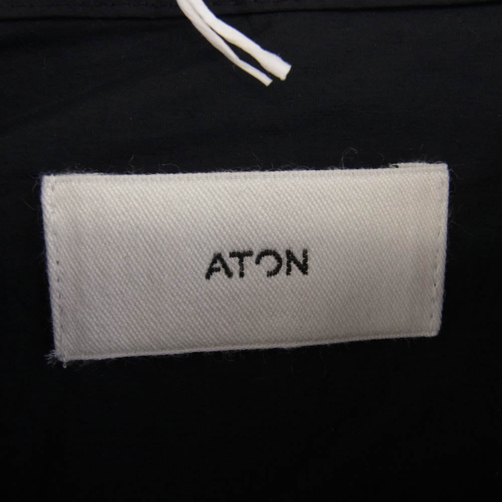 ATON エイトン 25SS CMAGGM6200 TRAVEL NYLON PACKABLE COAT トラベルナイロン パッカブル コート ブラック ブラック系 04【極上美品】【中古】