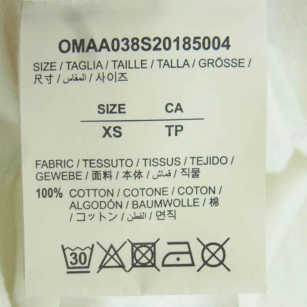 OFF-WHITE オフホワイト OMAA038S20185004 国内正規品 イーストランドタグ CARAVAGGIO ARROW S/S OVER TEE バックロゴプリント 半袖 Tシャツ ホワイト系 XS【中古】