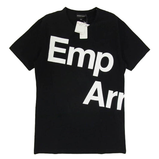 Emporio Armani エンポリオ・アルマーニ 41DC01 ロゴプリント 半袖 Tシャツ ブラック系 XXL【美品】【中古】