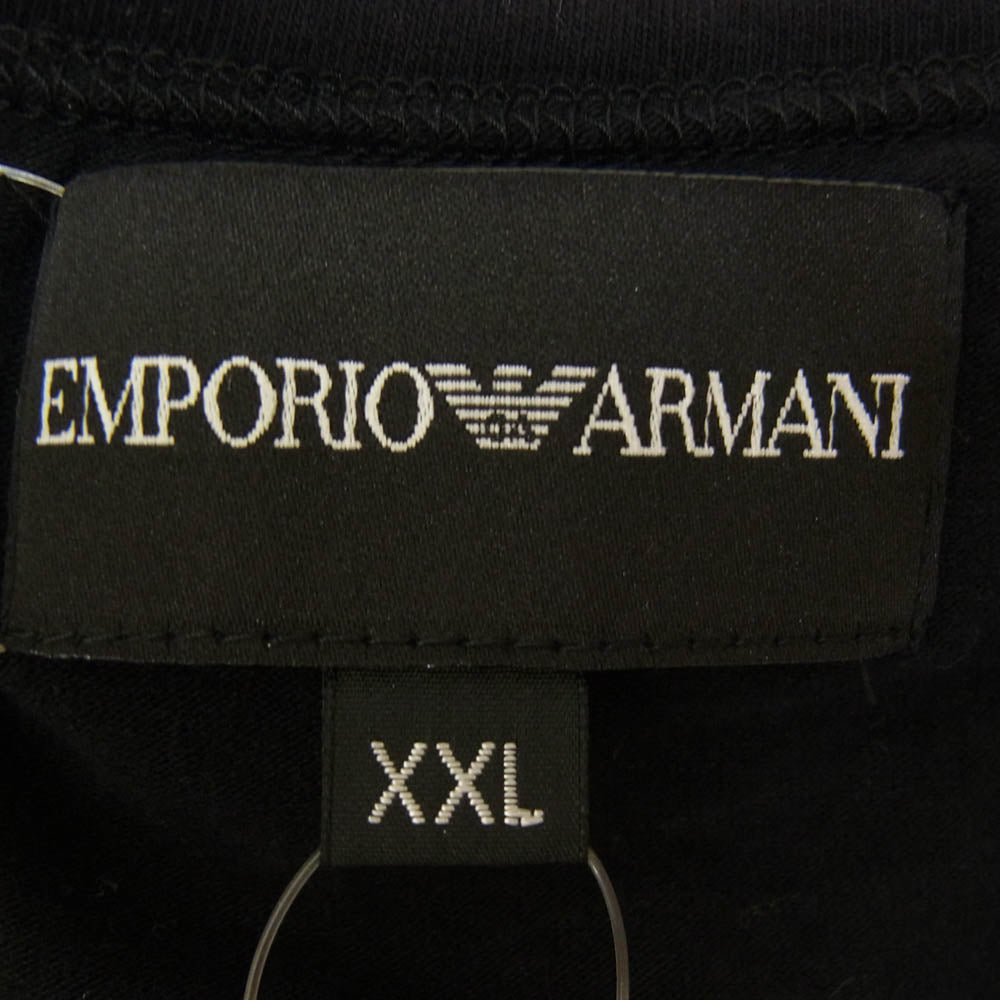 Emporio Armani エンポリオ・アルマーニ 41DC01 ロゴプリント 半袖 Tシャツ ブラック系 XXL【美品】【中古】