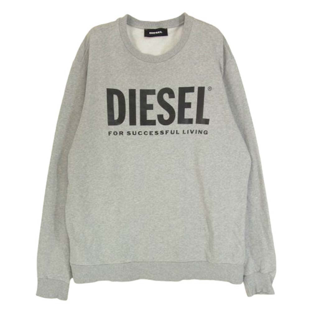 DIESEL ディーゼル S-GIR-DIVISION-LOGO 00SWFH 0BAWT ロゴプリント クルーネック スウェット トレーナー グレー系 L【中古】