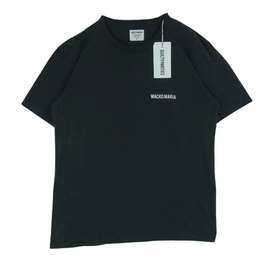 WACKO MARIA ワコマリア 25SS 25SSE-WMT-ST02 STANDARD CREW NECK T-SHIRT Type-2 タイプ2 GUILTY PARTIES ロゴプリント スタンダード クルーネック 半袖 Tシャツ ブラック系 ダークグレー寄りの黒系 M【美品】【中古】