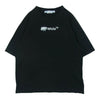 OFF-WHITE オフホワイト OMAA120F22JER002 国内正規品 イーストランドタグ Contrasting Spray Helv logo ロゴスプレー 半袖 Tシャツ ブラック系 XL【中古】