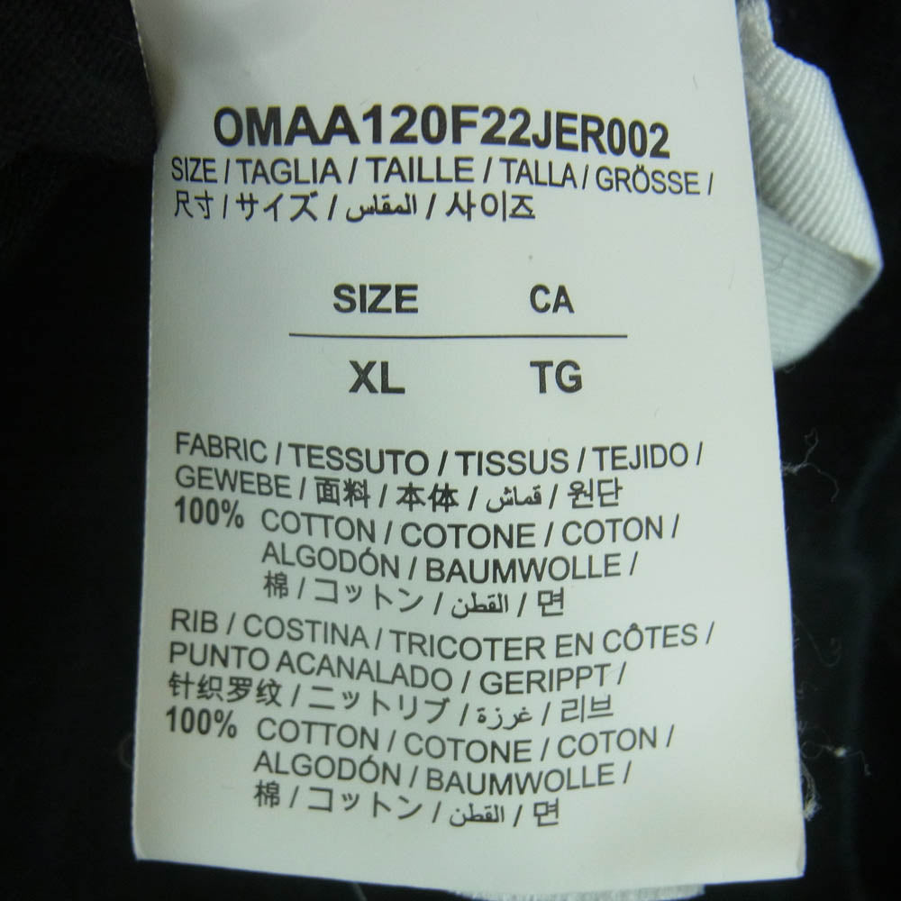 OFF-WHITE オフホワイト OMAA120F22JER002 国内正規品 イーストランドタグ Contrasting Spray Helv logo ロゴスプレー 半袖 Tシャツ ブラック系 XL【中古】