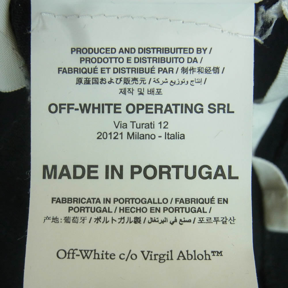 OFF-WHITE オフホワイト OMAA120F22JER002 国内正規品 イーストランドタグ Contrasting Spray Helv logo ロゴスプレー 半袖 Tシャツ ブラック系 XL【中古】