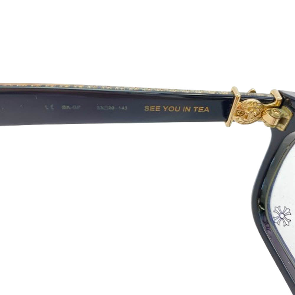 CHROME HEARTS クロムハーツ（原本無） SEE YOU IN TEA BSフレア テンプル ウェリントン型 眼鏡 サングラス ブラック系 53□20-143【中古】