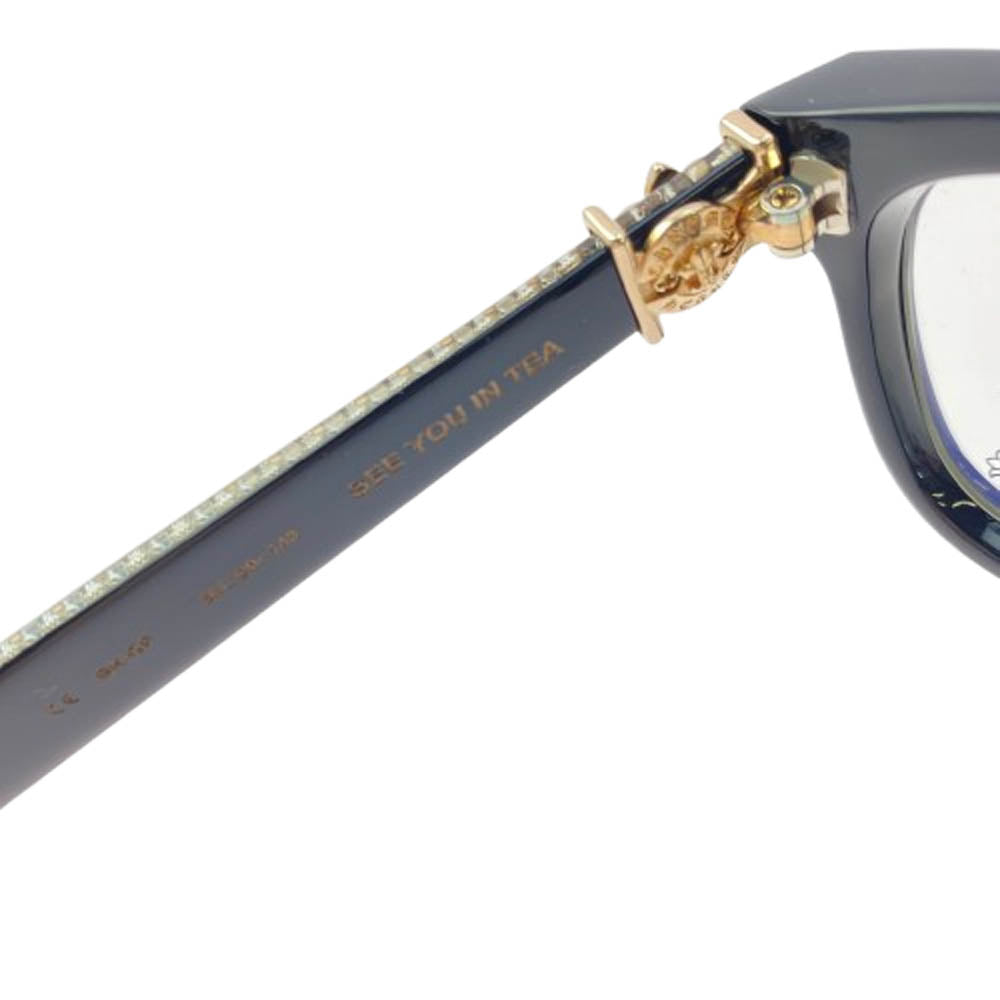 CHROME HEARTS クロムハーツ（原本無） SEE YOU IN TEA BSフレア テンプル ウェリントン型 眼鏡 サングラス ブラック系 53□20-143【美品】【中古】