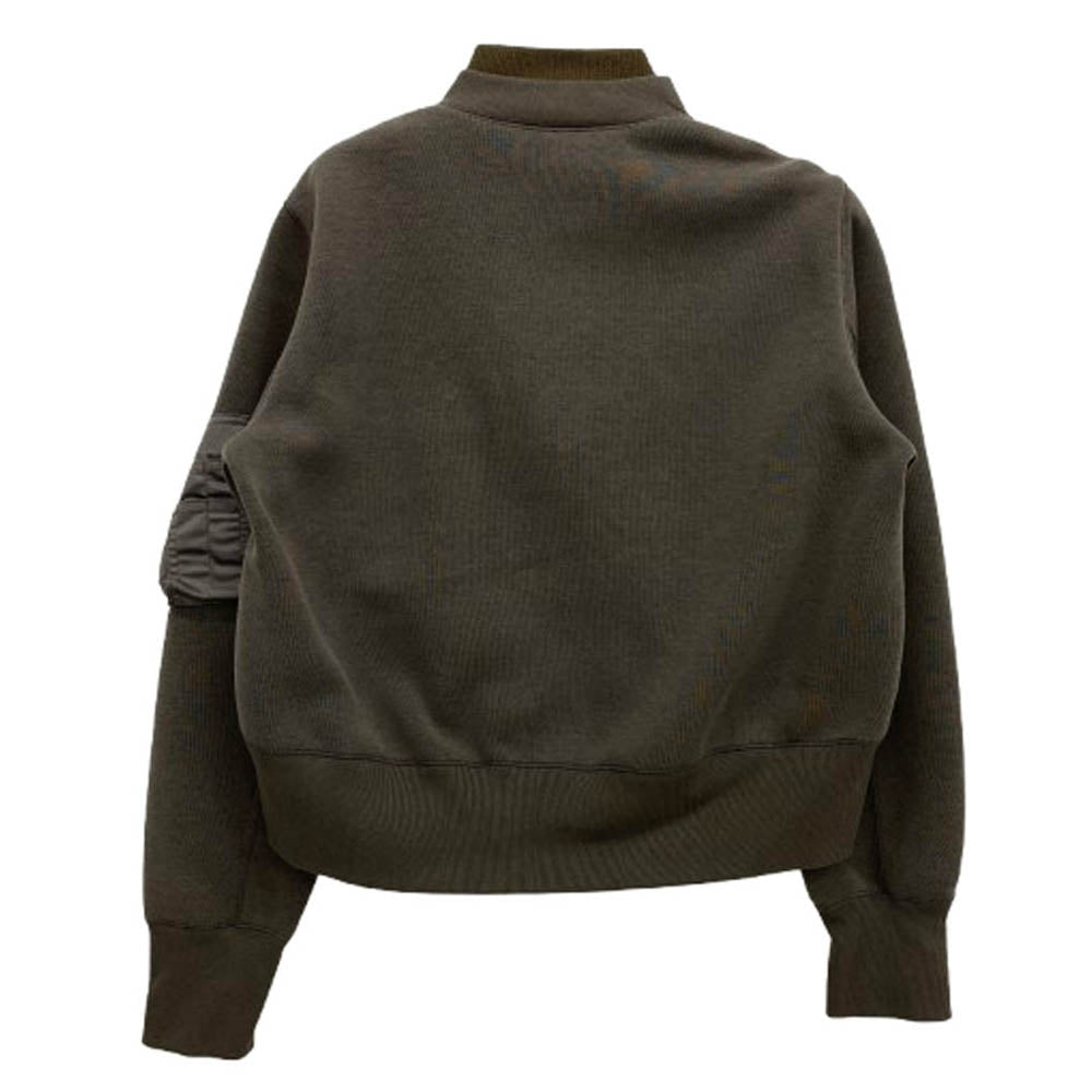 Sacai サカイ 24-07109 Sponge Sweat Blouson スポンジ スウェット ブルゾン ドッキング ジャケット グレー系 カーキ系 2【中古】
