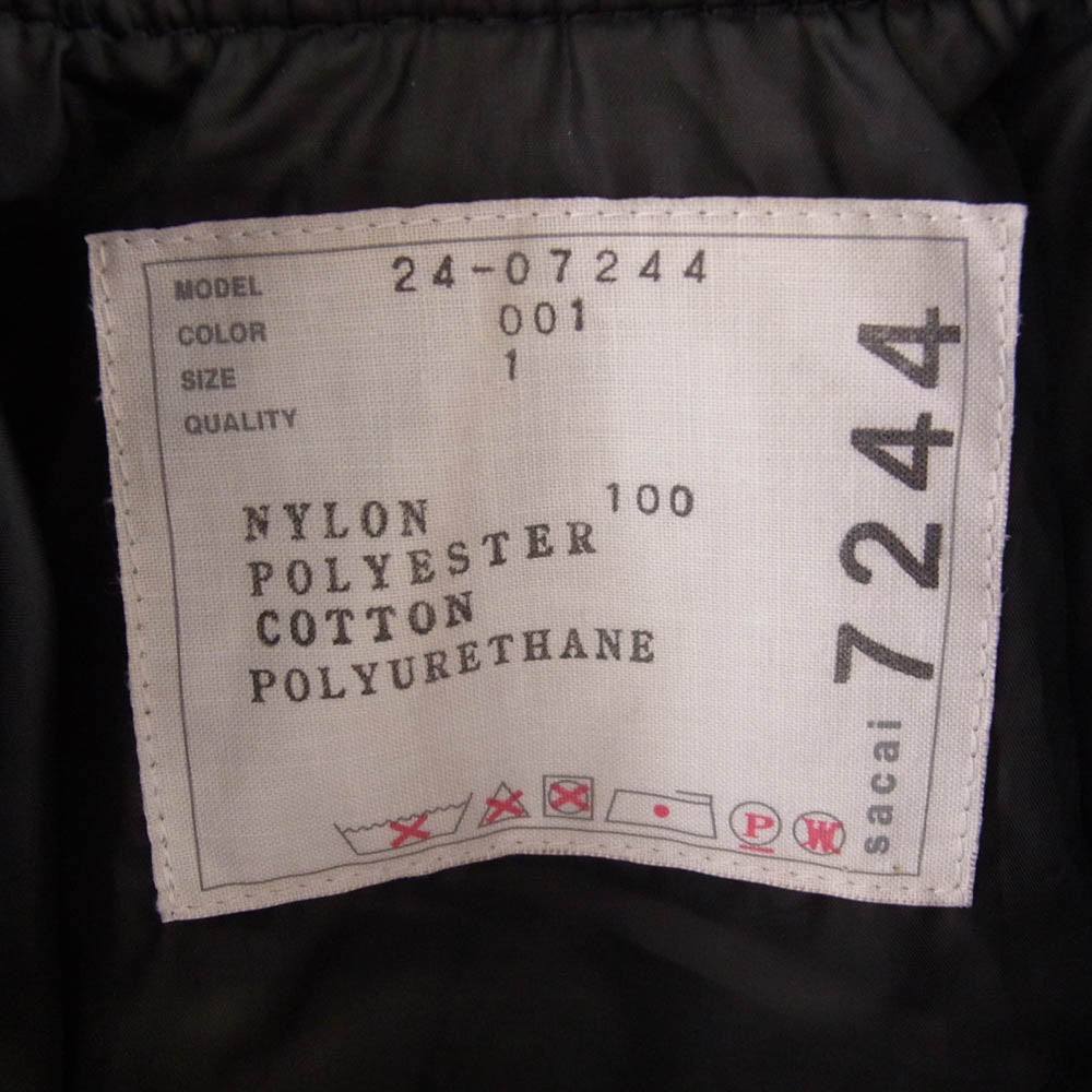 Sacai サカイ 24SS 24-07244 24SS Nylon Twill Blouson ナイロンツイル ブルゾン ジャケット ブラック系 1【中古】