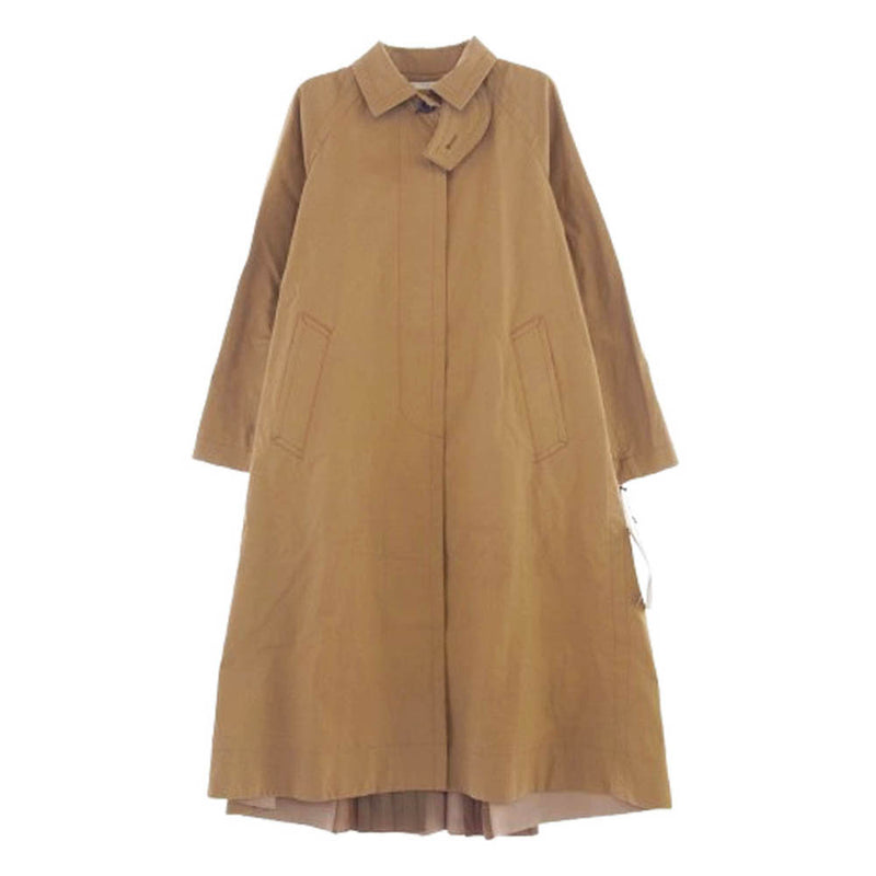 Sacai サカイ 22-06132 バックプリーツ ステンカラー コート ブラウン系 1【極上美品】【中古】