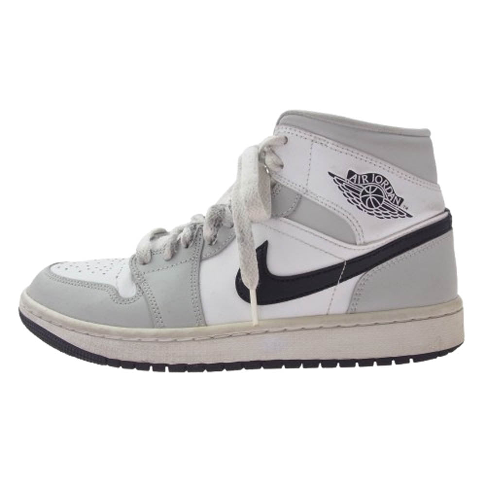 NIKE ナイキ BQ6472-015 Women's Air Jordan 1 Mid ウィメンズ エアジョーダン1 ミッド スニーカー グレー系 ホワイト系 24.5cm【中古】