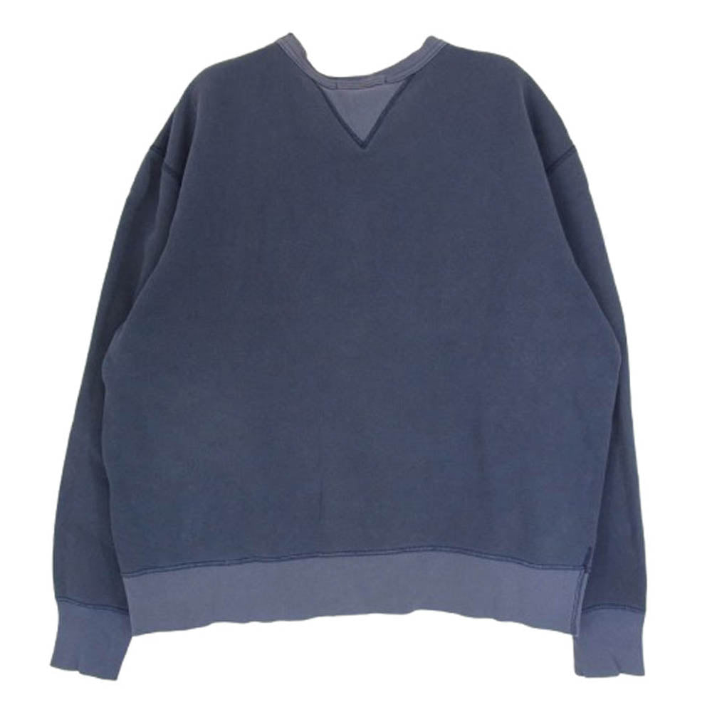 バーンズ 両V ガゼット クルーネック スウェット ネイビー系 2【中古】