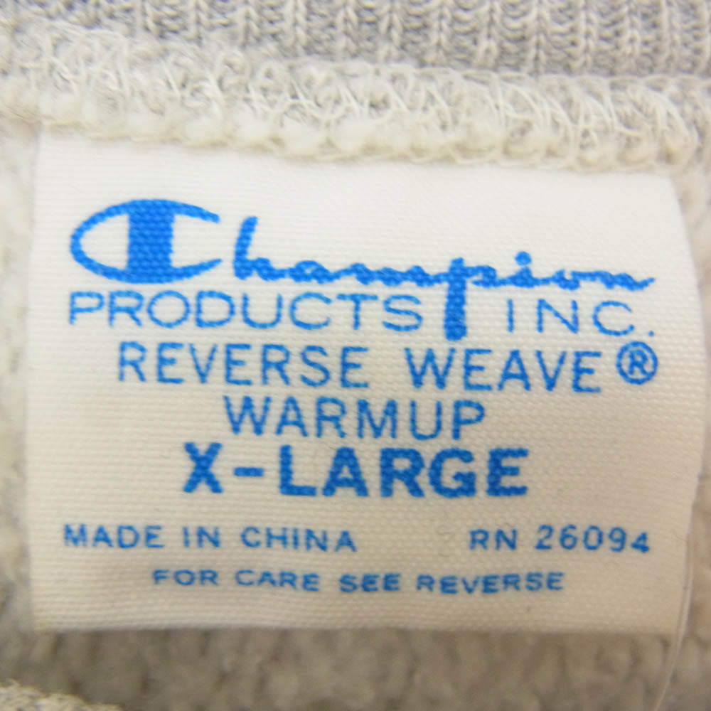 Champion チャンピオン C3-W004 Reverse Weave 青タグ 復刻 リバースウィーブ クルーネック スウェット グレー系 XL【中古】