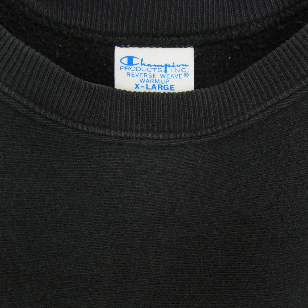 Champion チャンピオン C3-W004 Reverse Weave 青タグ 復刻 リバースウィーブ クルーネック スウェット ブラック系 XL【中古】