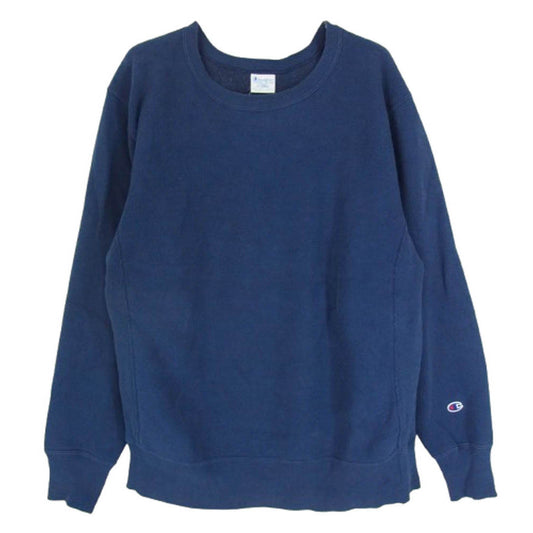 Champion チャンピオン C3-W004 Reverse Weave 青タグ 復刻 リバースウィーブ クルーネック スウェット ネイビー系 XL【中古】