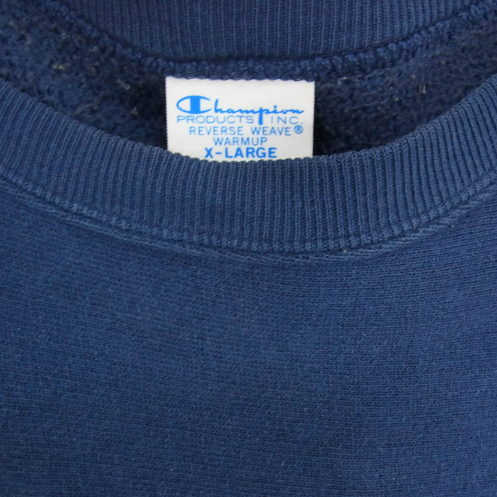 Champion チャンピオン C3-W004 Reverse Weave 青タグ 復刻 リバースウィーブ クルーネック スウェット ネイビー系 XL【中古】