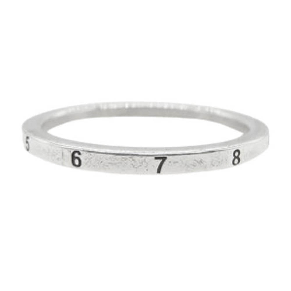 MAISON MARGIELA メゾンマルジェラ SM2UQ0006 S12755 SLIM NUMBER RING スリム ナンバーズ ロゴ リング シルバー系 19.5号【中古】