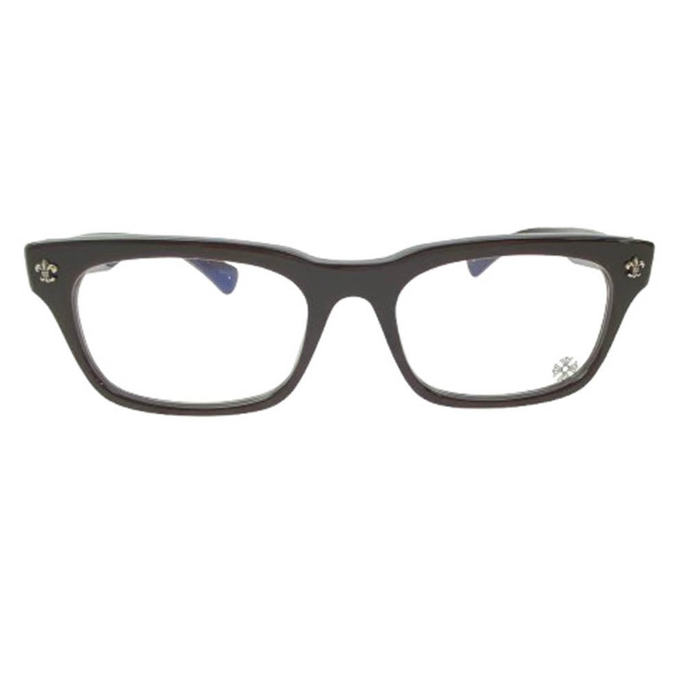 CHROME HEARTS クロムハーツ（原本無） GITTIN ANY?-A BSフレア テンプル ウェリントン サングラス 眼鏡 アイウェア ダークブラウン系 52□19-145【中古】