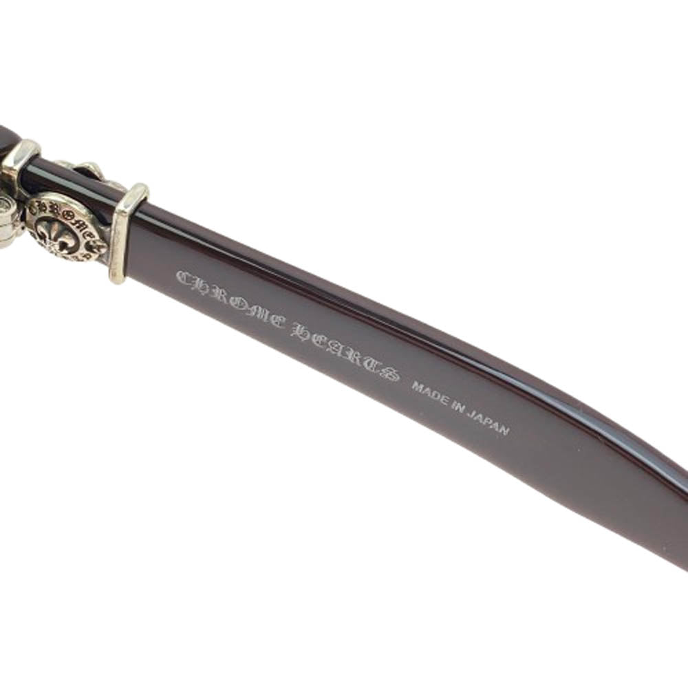 CHROME HEARTS クロムハーツ（原本無） GITTIN ANY?-A BSフレア テンプル ウェリントン サングラス 眼鏡 アイウェア ダークブラウン系 52□19-145【中古】