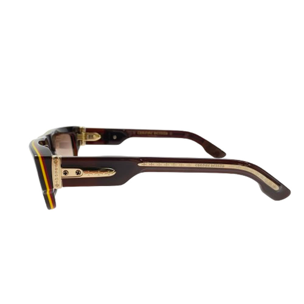 CHROME HEARTS クロムハーツ（原本無） GIRTH QUAKE PTO ガース クエイク サングラス 眼鏡 アイウェア ブラウン ダークブラウン系 56□18-148【美品】【中古】