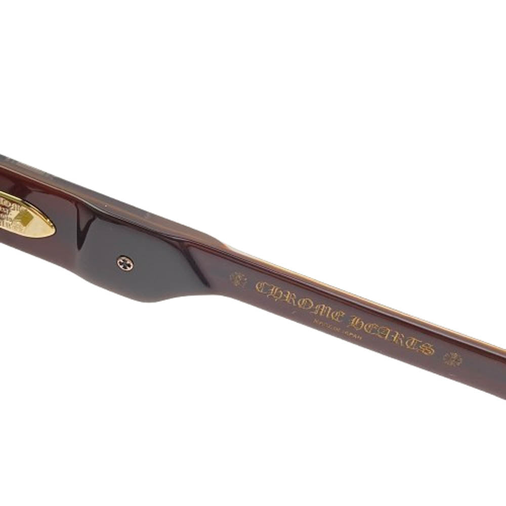 CHROME HEARTS クロムハーツ（原本無） GIRTH QUAKE PTO ガース クエイク サングラス 眼鏡 アイウェア ブラウン ダークブラウン系 56□18-148【美品】【中古】
